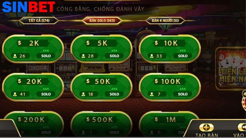 Mô tả game bài tiến lên miền Nam tại Sinbet