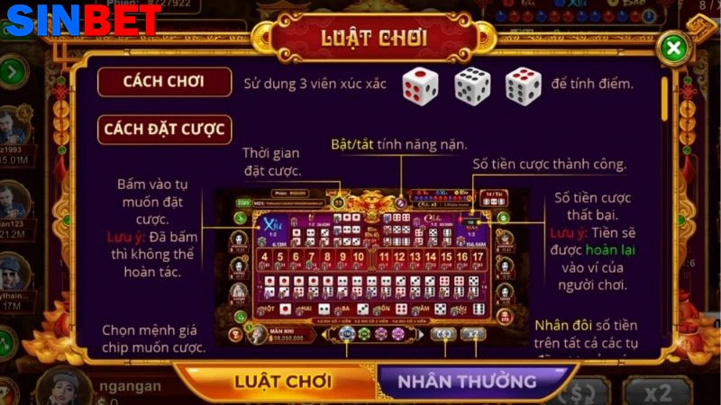 Cách chơi Sicbo cơ bản tại Sinbet