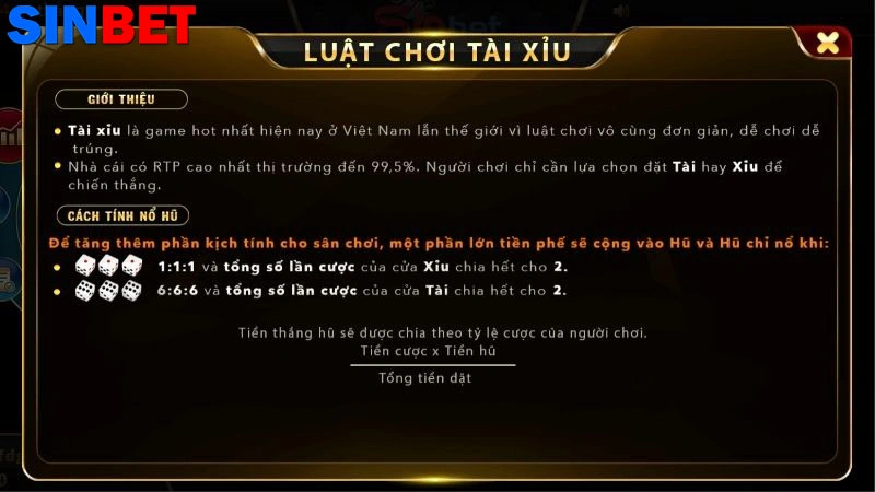 Cách chơi Tài xỉu đơn giản tại Sinbet